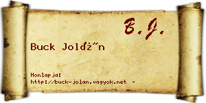 Buck Jolán névjegykártya